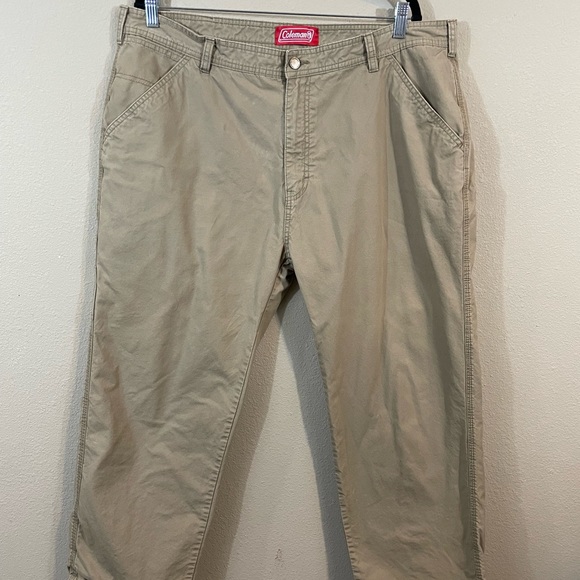 Coleman Khaki Fleece Lined Heavy work Outdoor Utility Carpenter pants 40 x 30